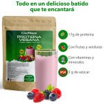 Proteína vegana orgánica con frutos rojos y vitaminas - 600g - LiveMore