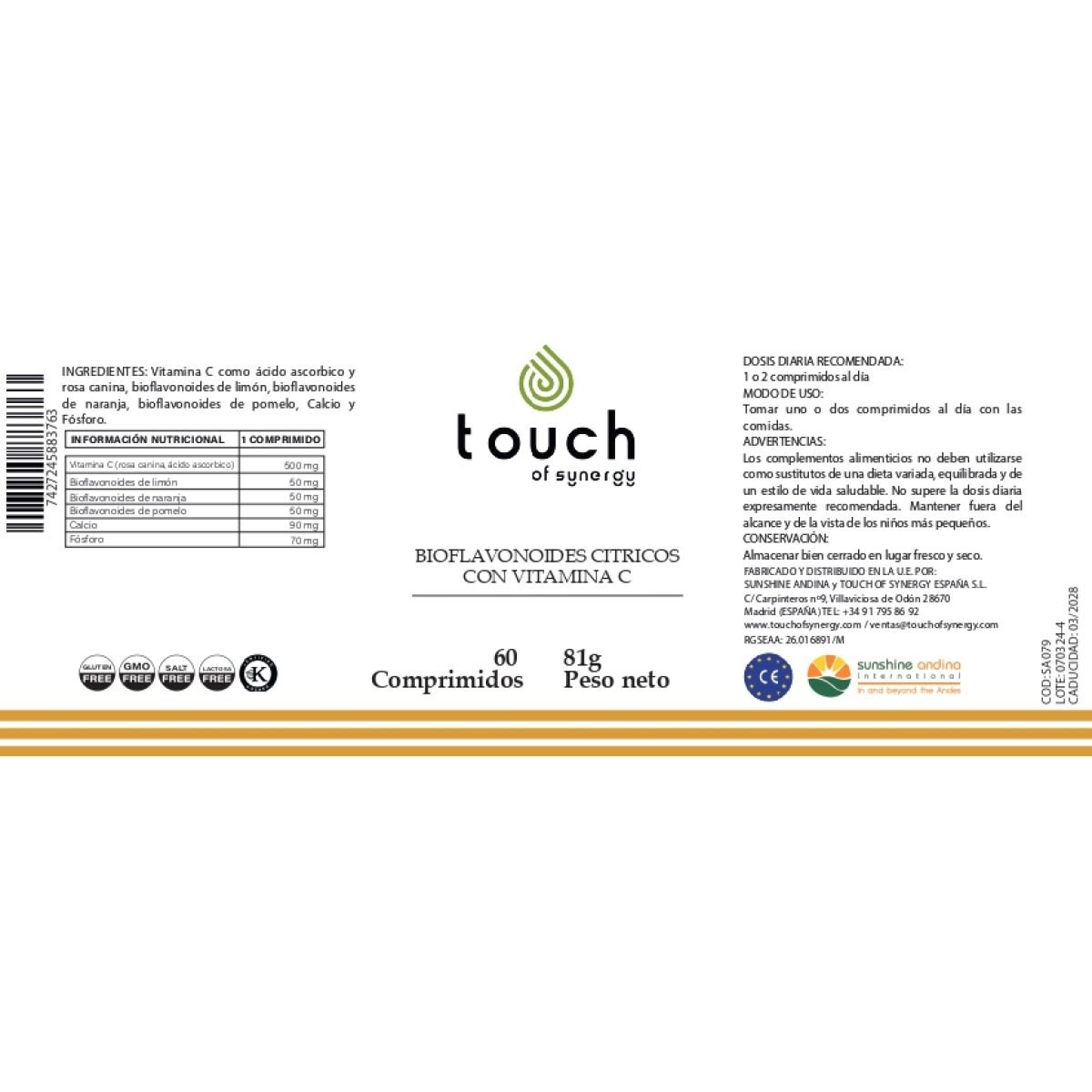 Citrus Bioflavonoides 60 cáps (previene oxidación vasos sanguineos)