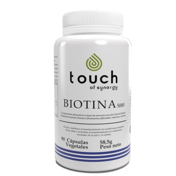 Biotina 5000µg – 90 cápsulas vegetales (Vitamina B7 con colágeno, zinc, y extractos vegetales)