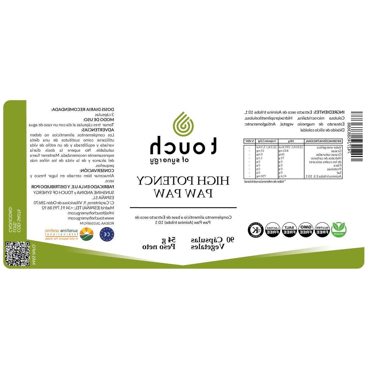 High Potency Paw Paw – 90 cápsulas vegetales