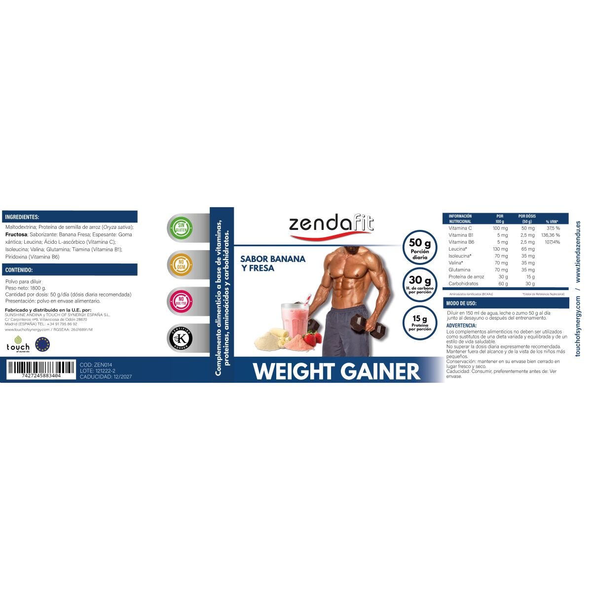 Weight Gainer (Ganador de peso) – 1800 gramos