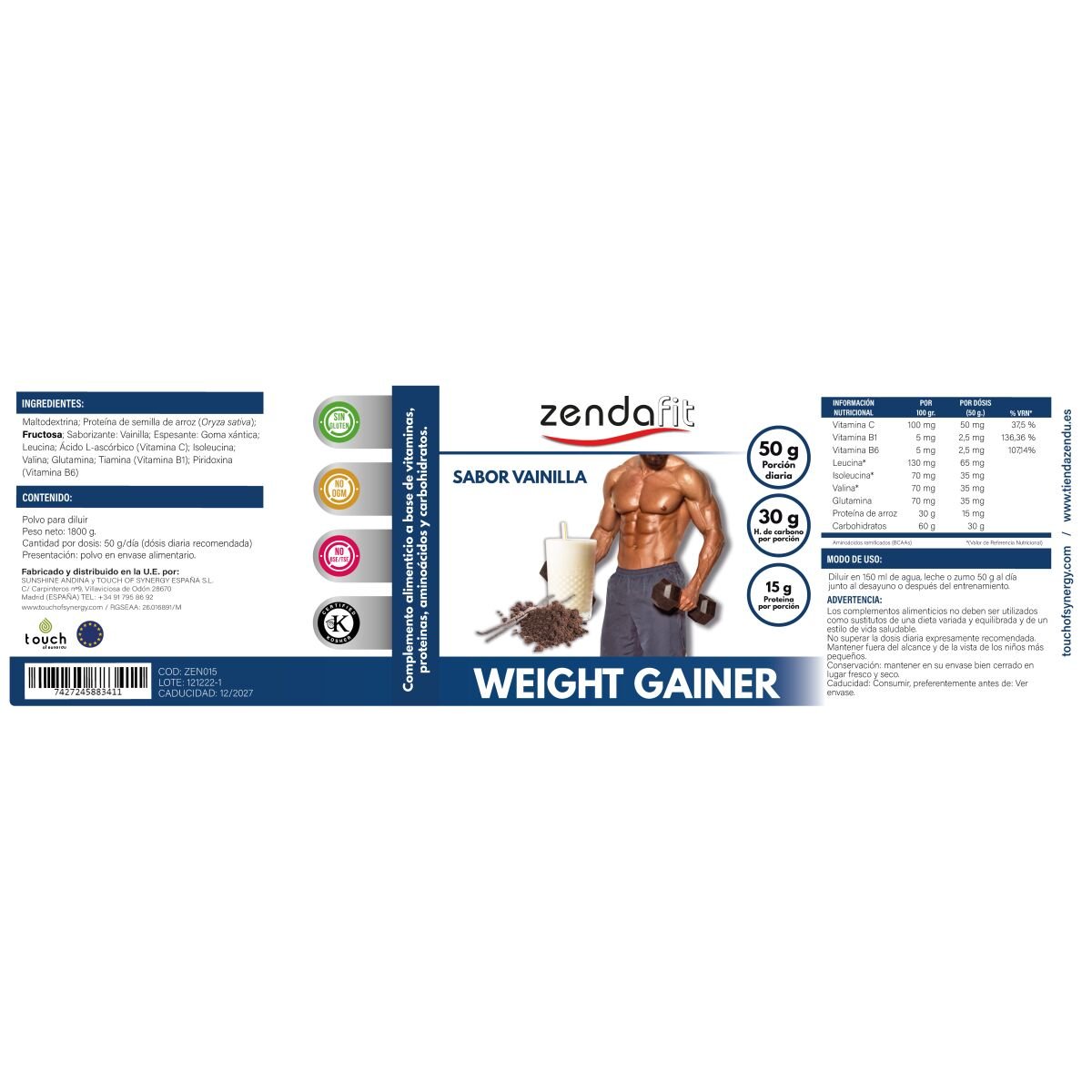 Weight Gainer (Ganador de peso) – 1800 gramos