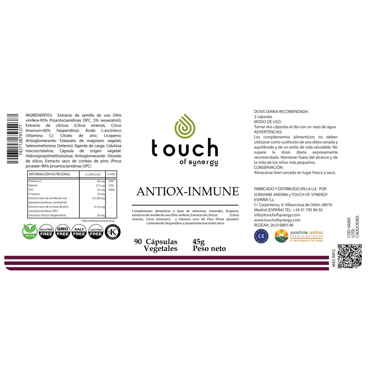 Antiox-Inmune – 90 cápsulas vegetales