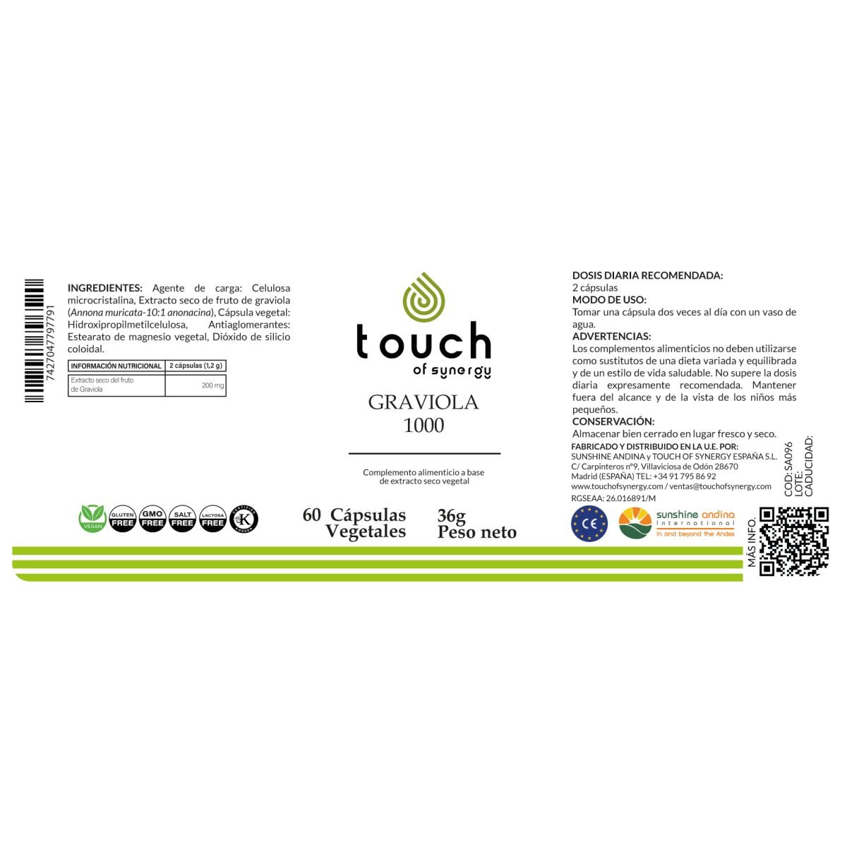 Graviola 1000. 60 cáps (regula la insulina y antioxidante)