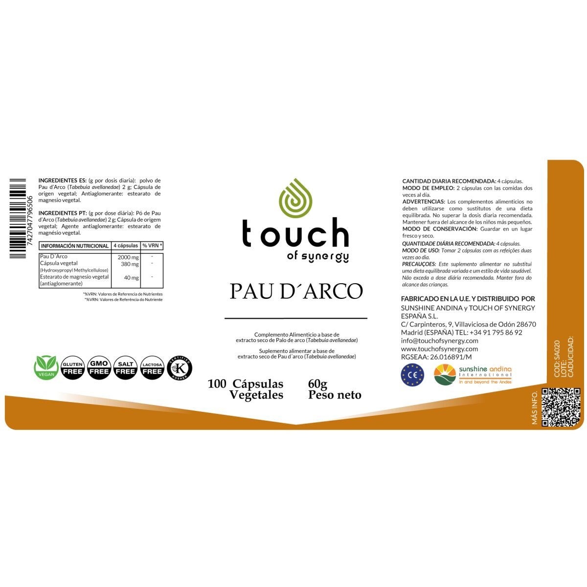 Palo de Arco – 100 cápsulas vegetales