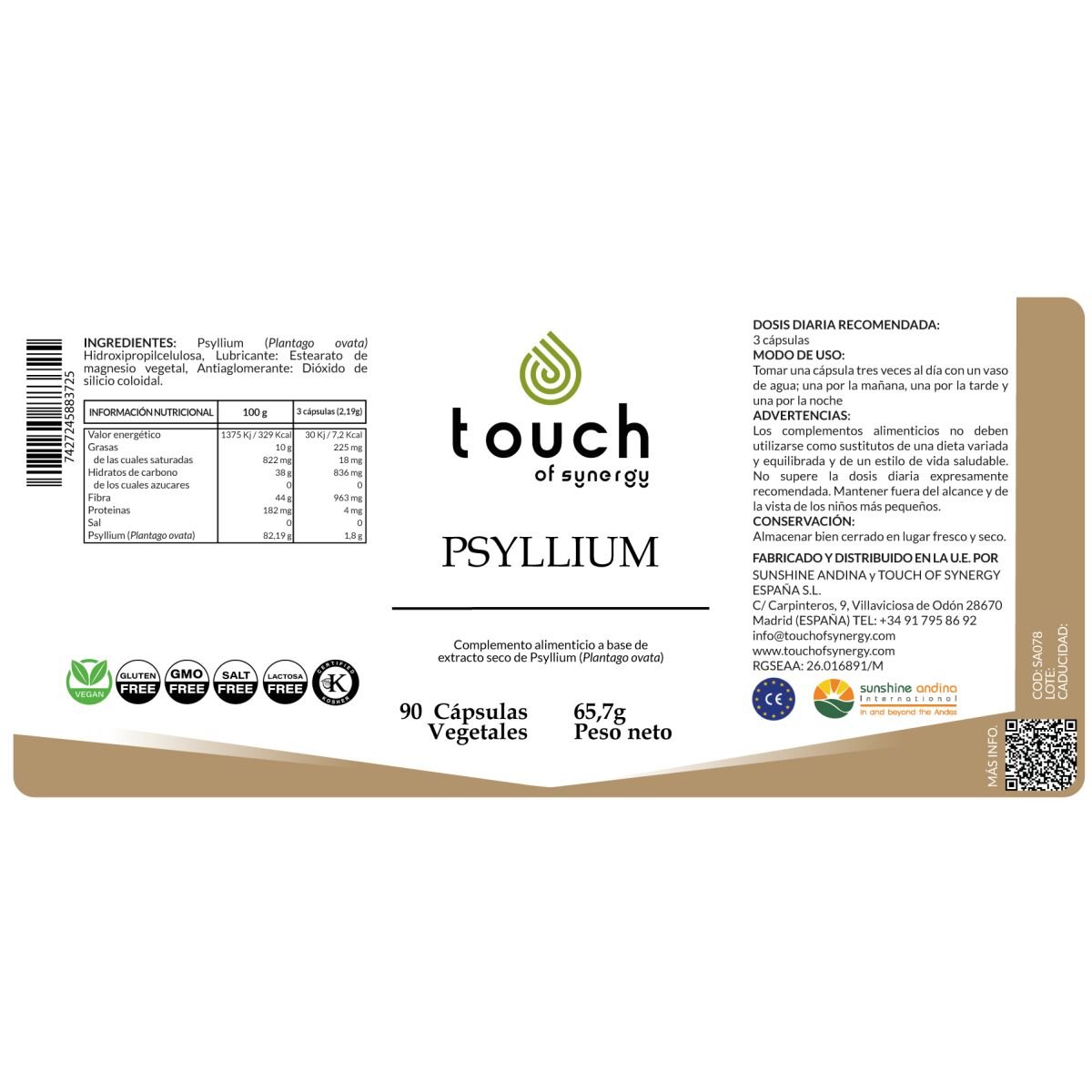 Psyllium – 90 cápsulas vegetales