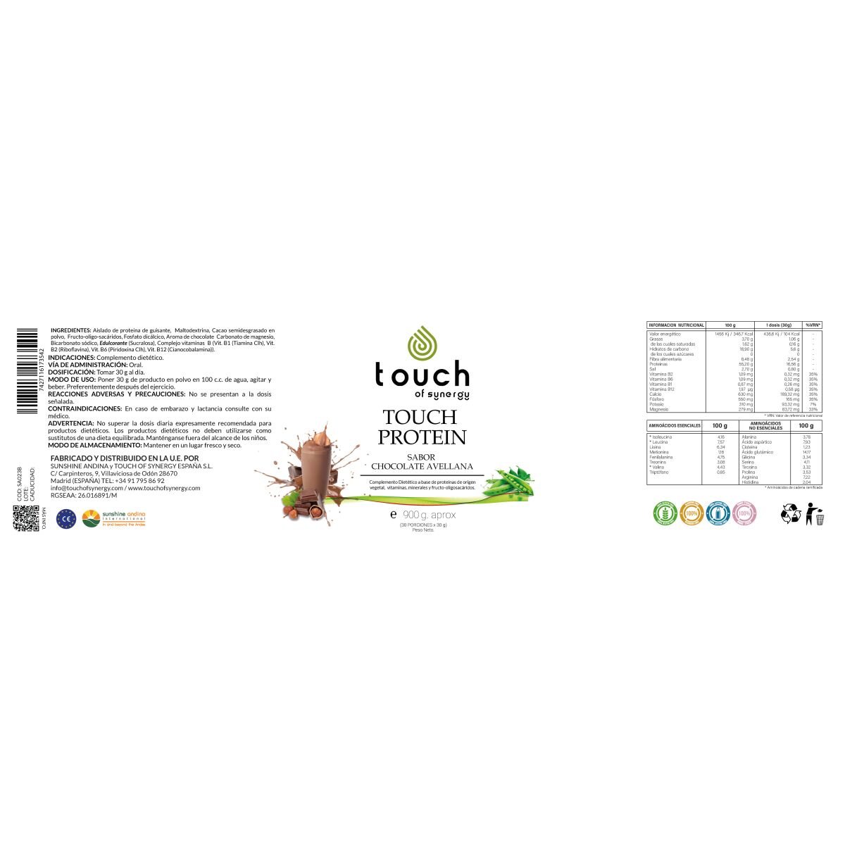 Touch Protein (Proteína de guisantes) – 900 gramos