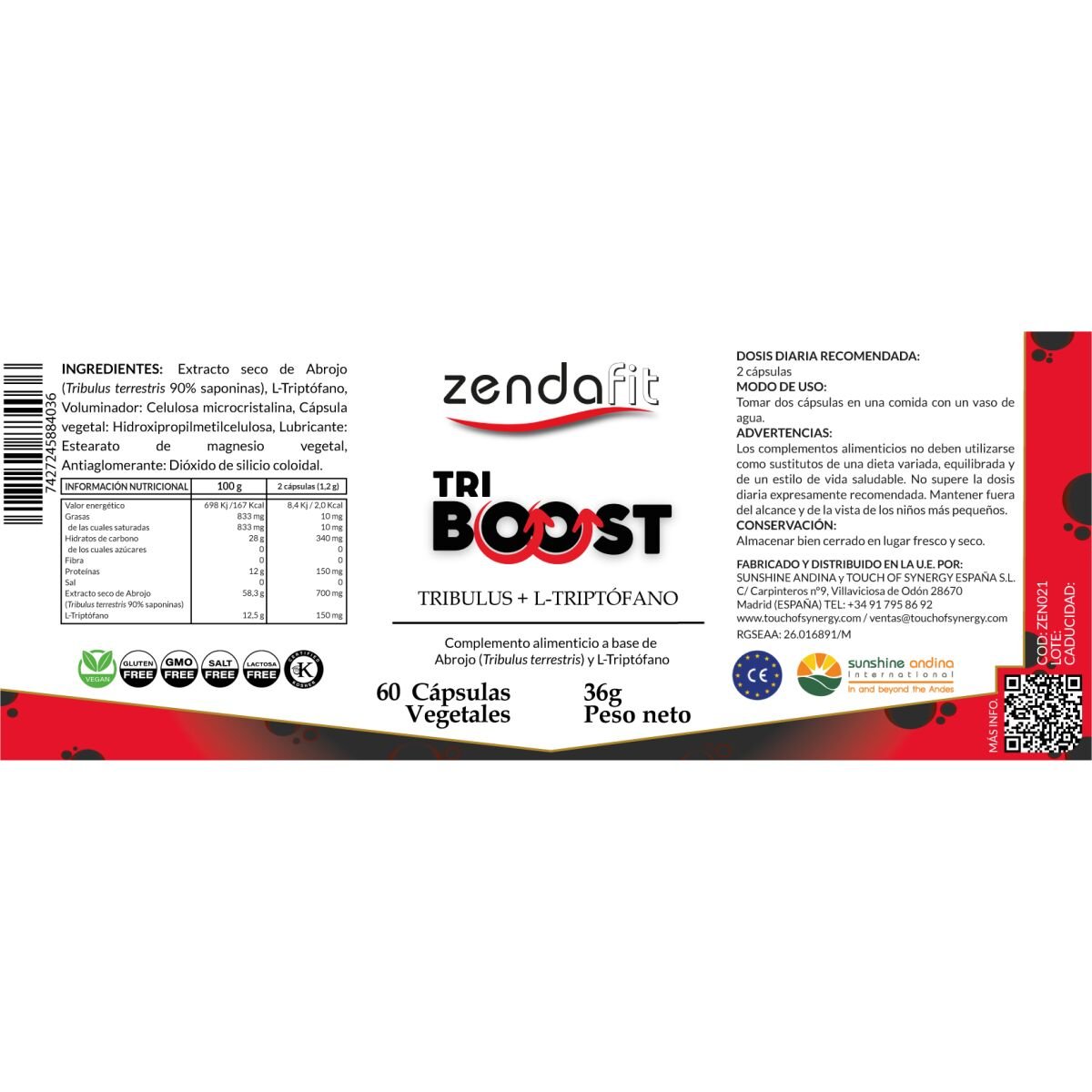 Tri Boost - 60 cápsulas vegetales (eyaculación precoz)