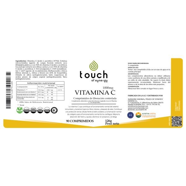 Vitamina C de liberación controlada 1000 mg - 90 comprimidos