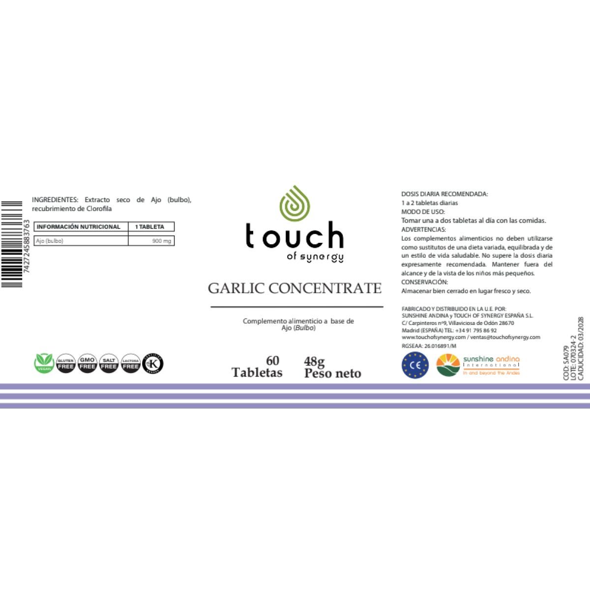 Ajo concentrado 60 tabletas (estimula la circulación) - Imagen 2