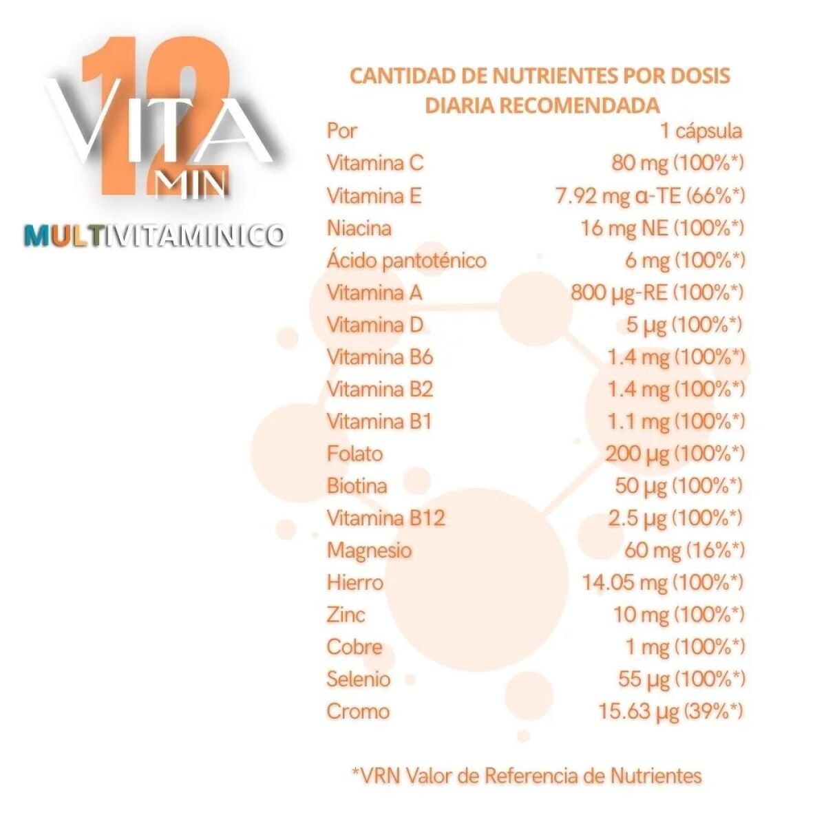 MULTIVITAMÍNICO 12 Vitaminas + 6 Minerales 100CAPSULAS - Imagen 2