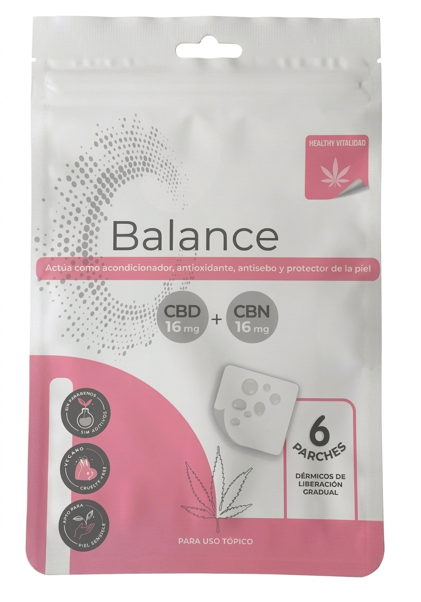 8 6 Parches CBD + CBN 32 mg Dolor Menstrual HEALTHY VITALIDAD BALANCE - Imagen 1