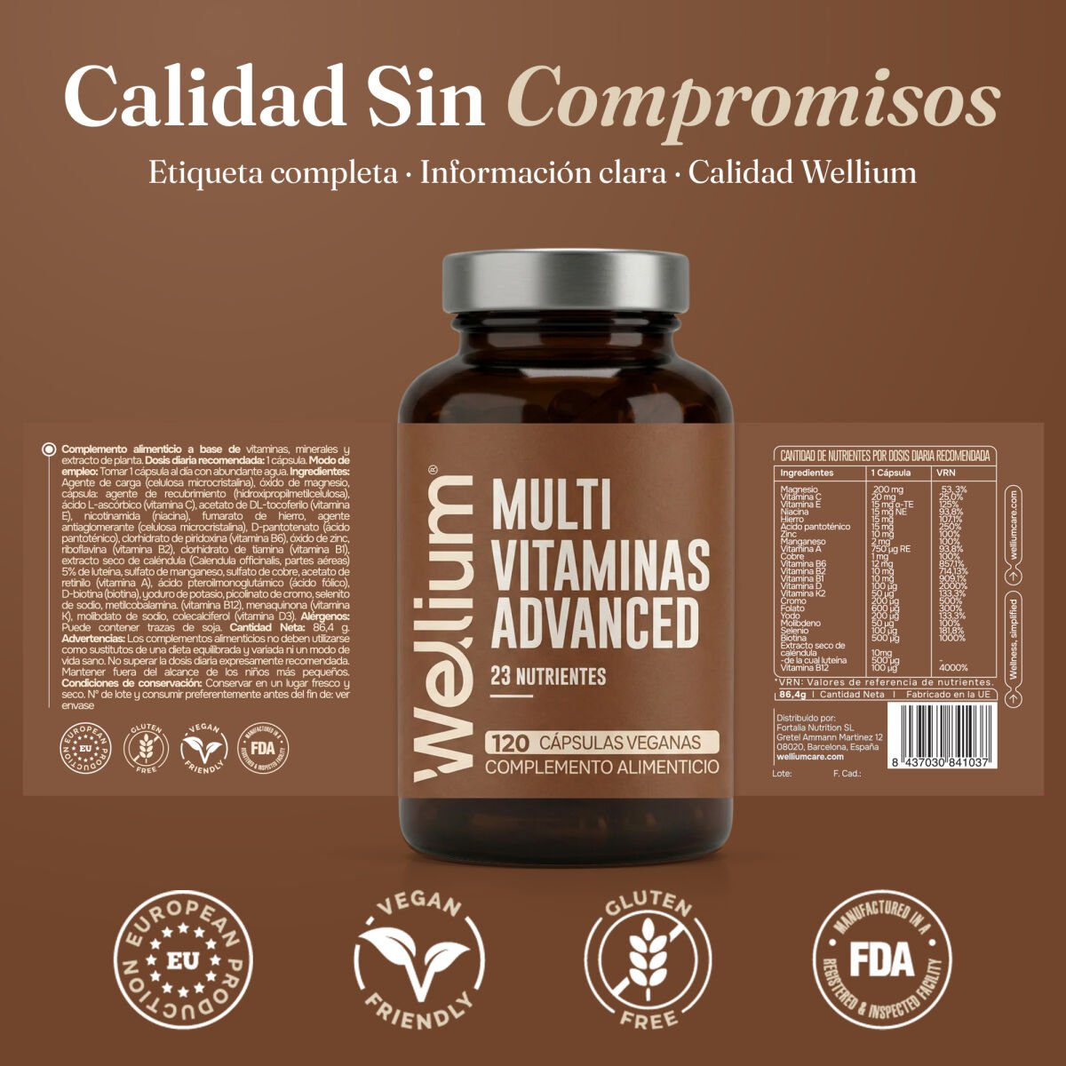 Wellium Multivitaminas Advanced - Imagen 6