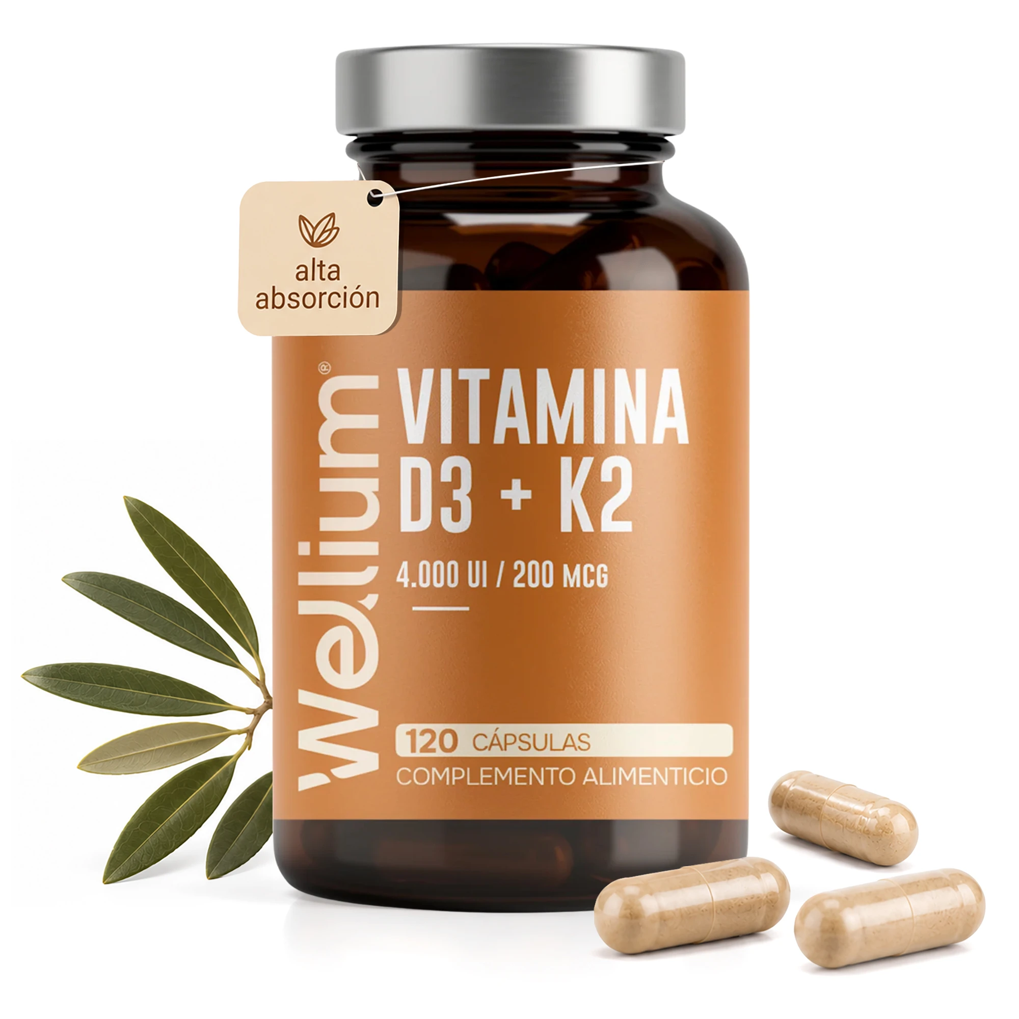Wellium Vitamina D3 + K2