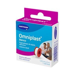300Wx300H-164713-400-.jpg Esparadrapo Omniplast Blanco Tela 5 m x 1,25 cm - Imagen 1