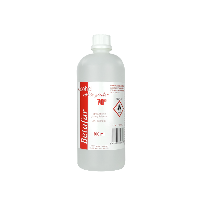 alcDohol-70-500ml.png Alcohol 96º Betafar 500 ml - Imagen 1