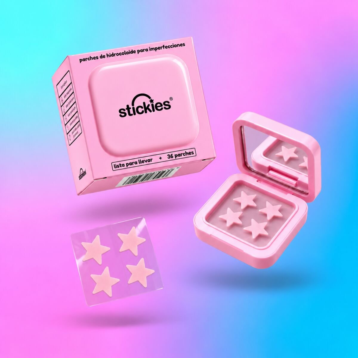 Stickies Cases con Espejo · Parches Hidrocoloides Estrella para Granos · Lote 24 uds surtido - Imagen 5